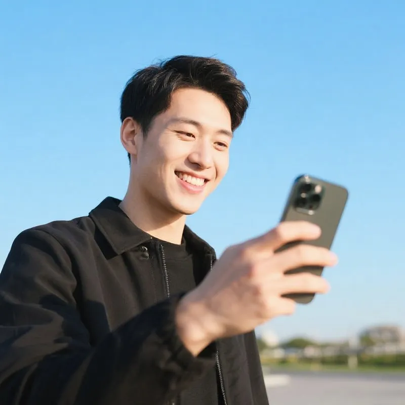 User experiencing the mobile app